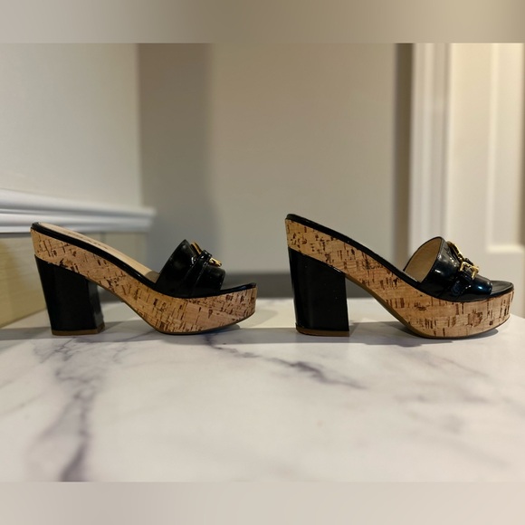 Prada Cork Platform Horsebit Patent Leather Slides 37 - Picture 10 of 10